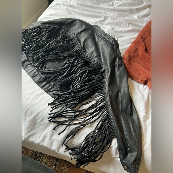 Fender X Wrangler Black Denim Fringe Jacket - Picture 4 of 7